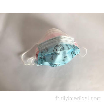 Masque jetable pour enfants avec respirateur imprimé 3 plis